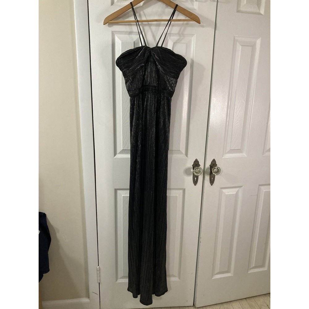 Laundry Shelli Segal Size 0 Black Evening Slip Dress Spaghetti Straps Prom